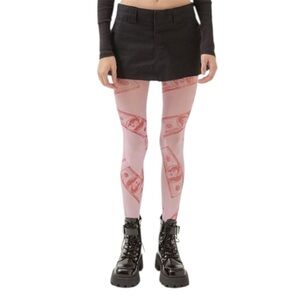 URBAN OUTFITTERS Money Print Tight In Pink + Red OS